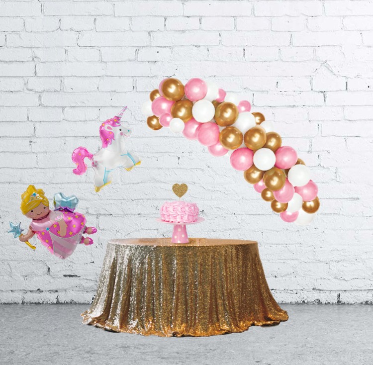 décoration ballon anniversaire licorne déco dorée fée