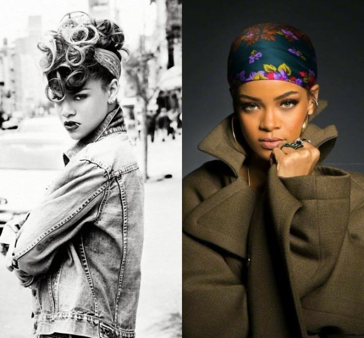 foulard cheveux comment porter accessoire chevelure comme Rihanna inspirations capillaires