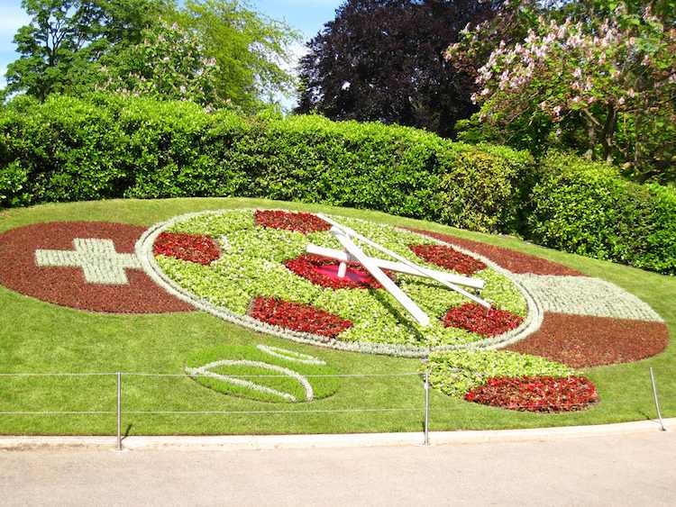 horloge fleurie jardin anglais geneve