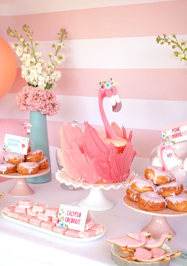 idee candy bar thematique deco anniversaire flamant rose