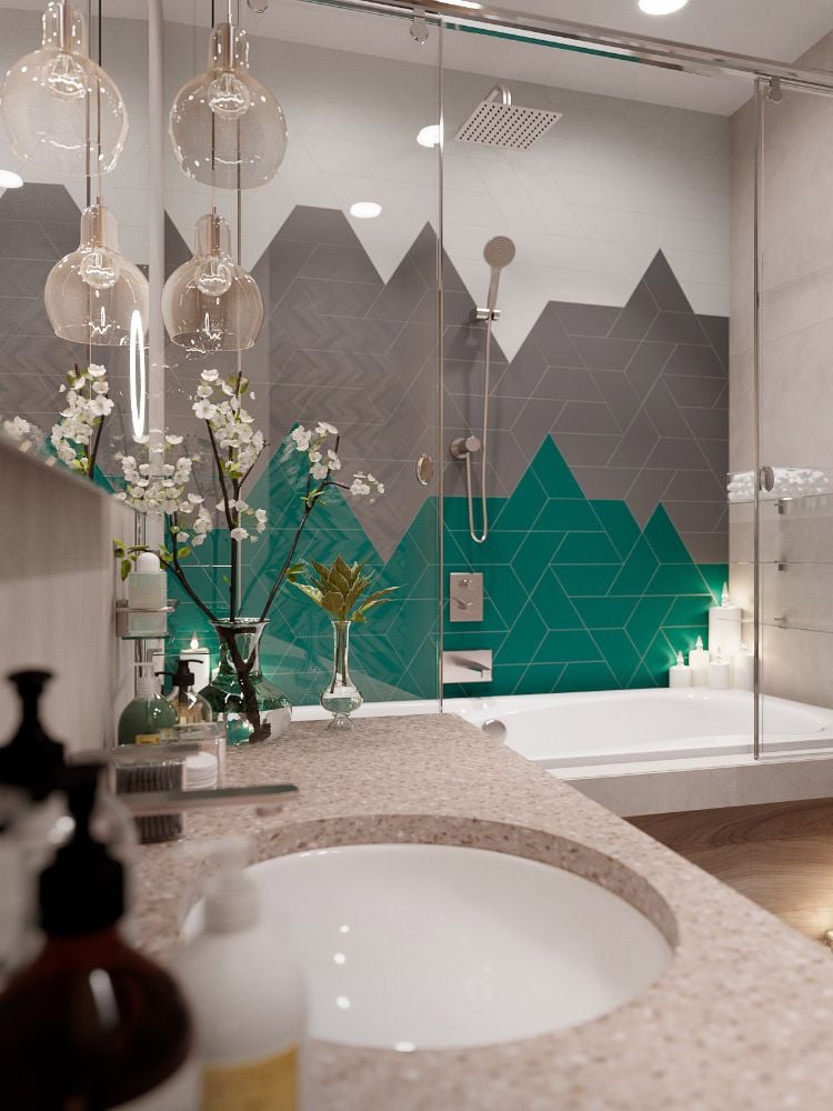 intérieur scandinave salle de bain super moderne