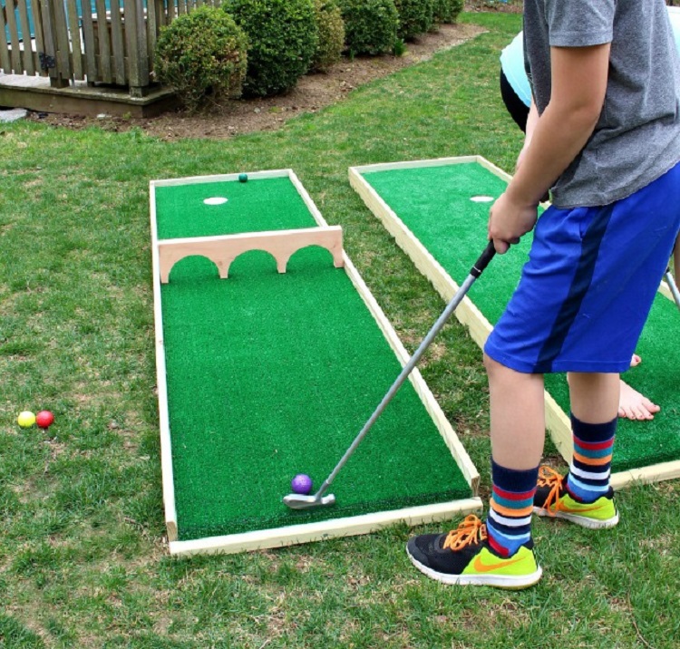 jeux extérieur enfant DIY jeu de mini golf