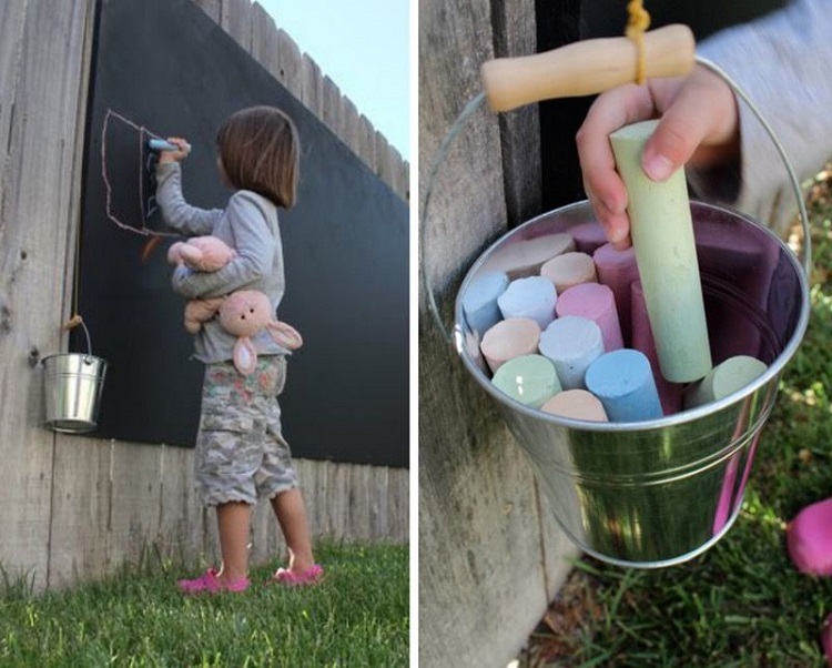 jeux extérieur enfant DIY peinture ardoise
