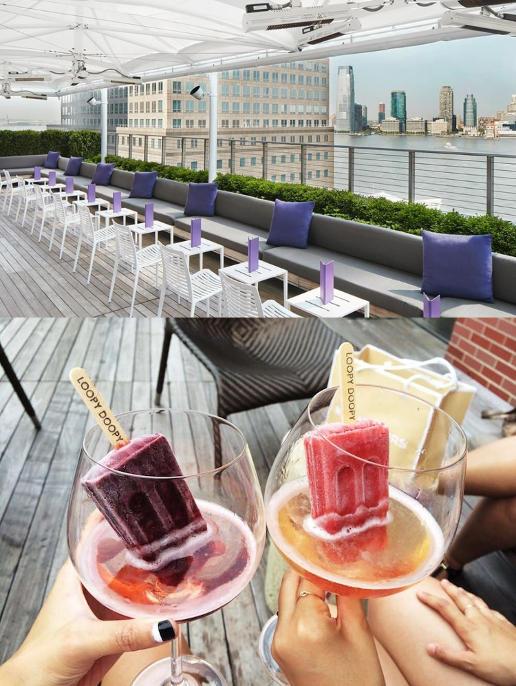 le toit terrasse de Loopy doopy rooftop bar à NYC et cocktails originaux