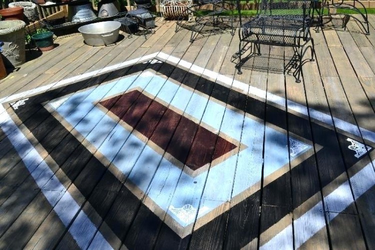 peinture terrasse bois tapis peint idée facile à réaliser