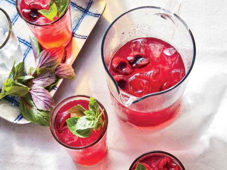 recette de cocktail sans alcool lemonade faite maison cerises basilic idée apéro estival facile