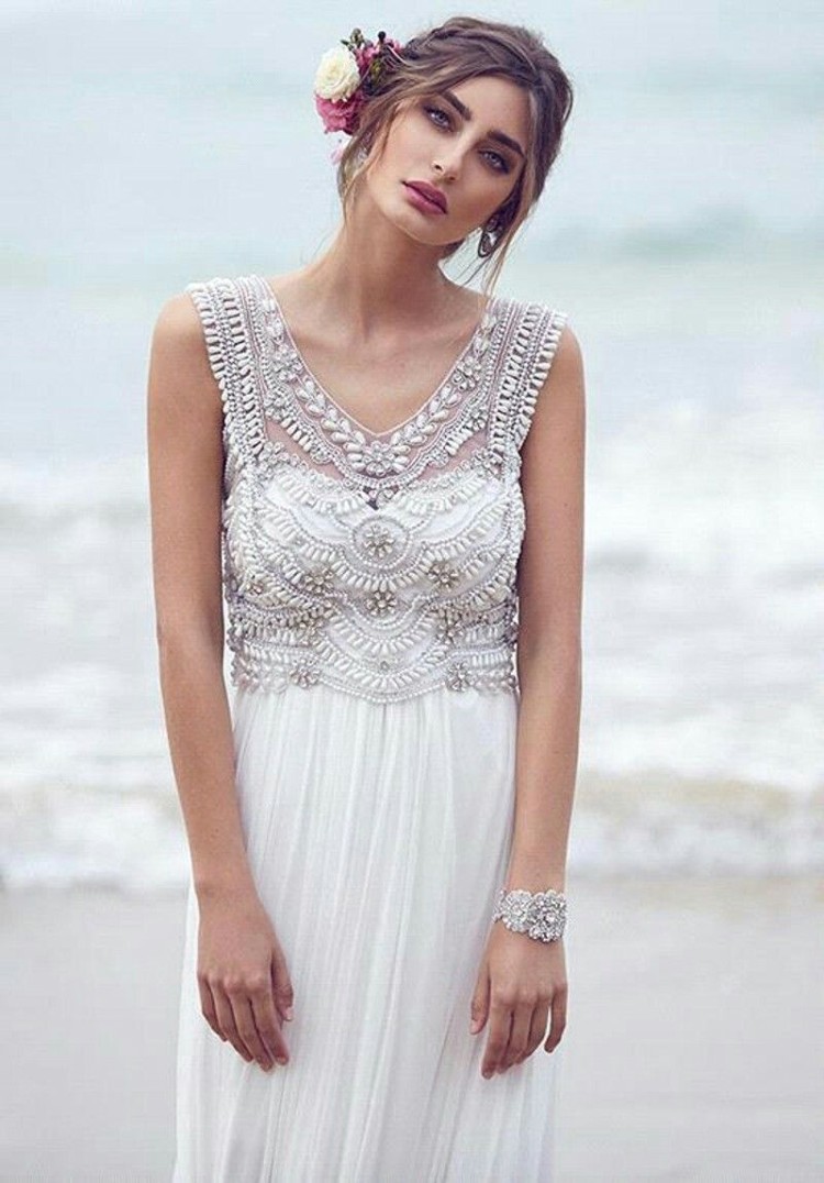robe de mariée plage super moderne strass