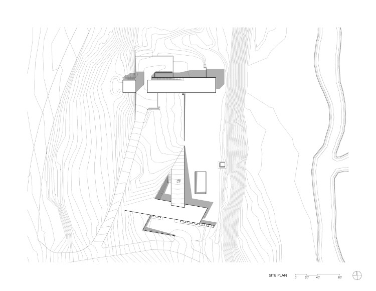schéma de la maison au sein de la forêt