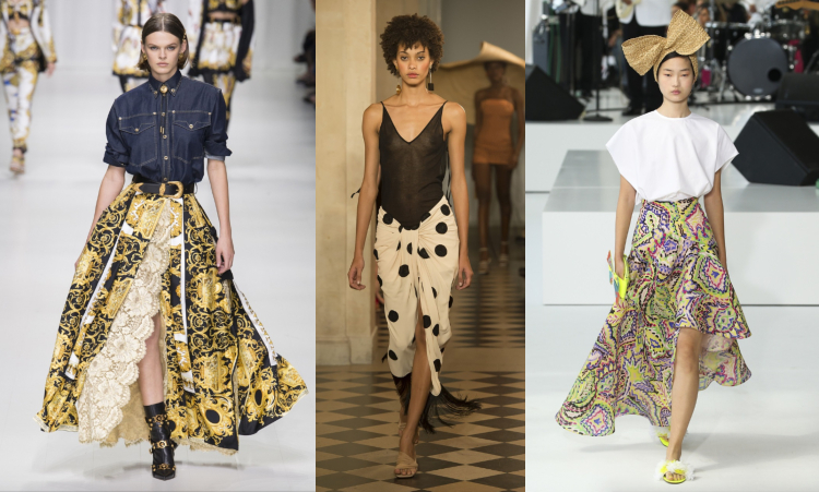 tenue d été femme 2018 - jupes tendance via Versace Jacquemus et Delpozo