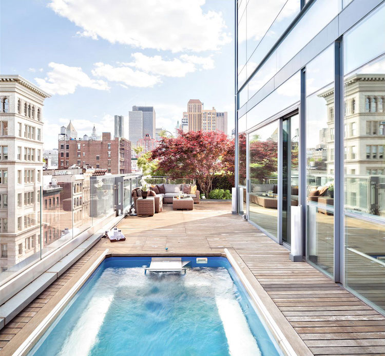toit terrasse avec piscine d'un penthouse à SoHo New York