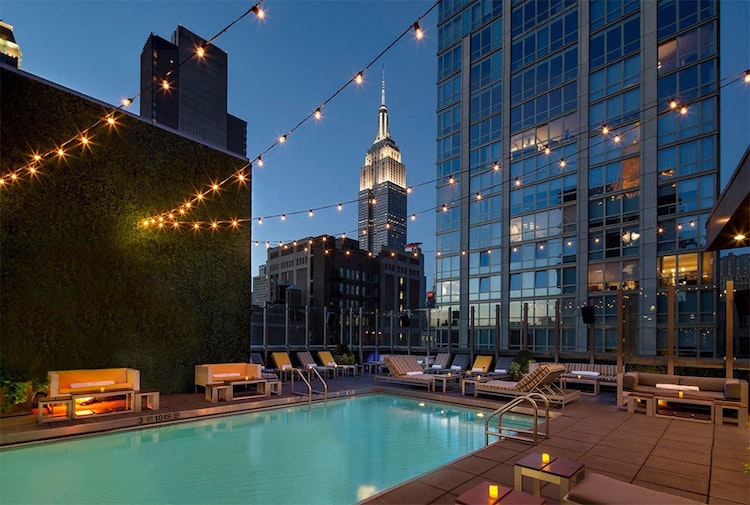 toit-terrasse de Royalton Park Avenue 4 étoiles-ex Gansevoort Park-New York