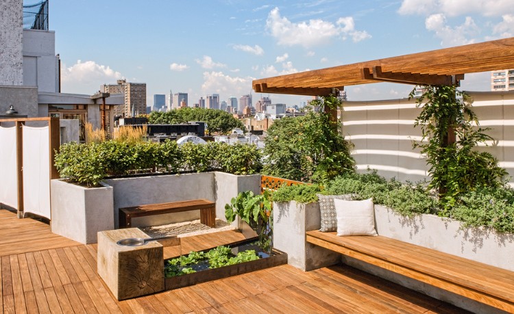 toit terrasse design bois moderne