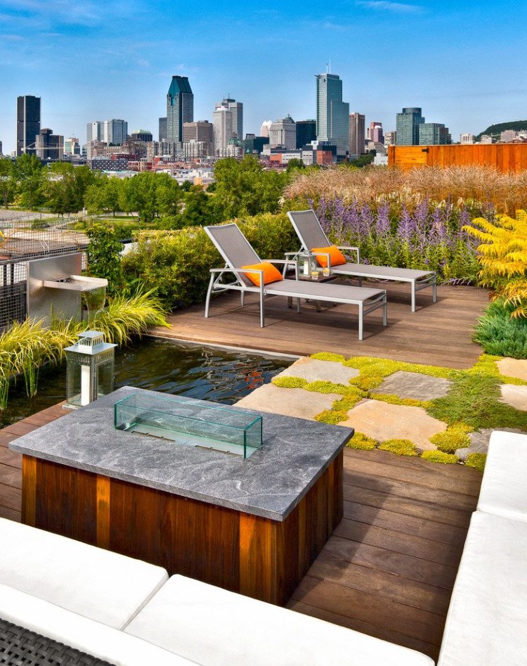 toit terrasse design moderne urbain avec coin salon propice détente