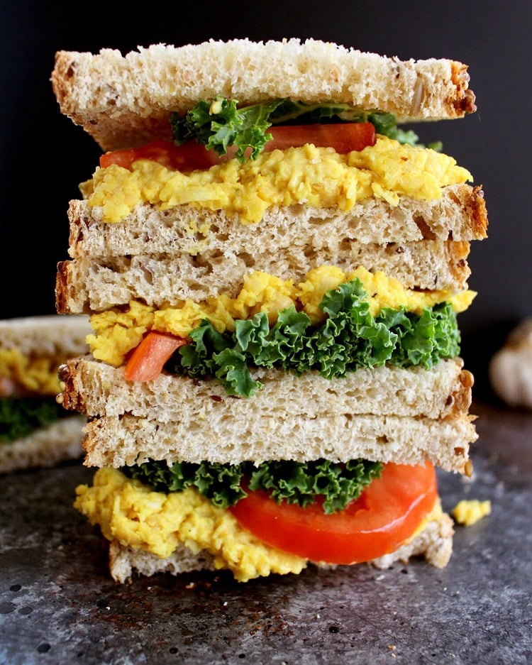 vegan recette sandwich curcuma pois chiche