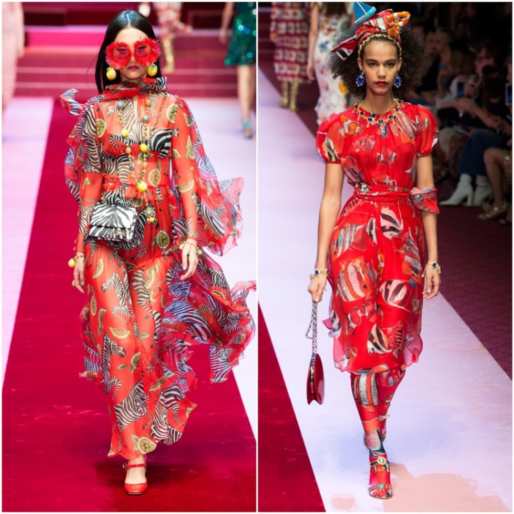 Stefano Gabbana Domenico Dolce looks tendance femme semaine mode Milan 2018 printemps été femme