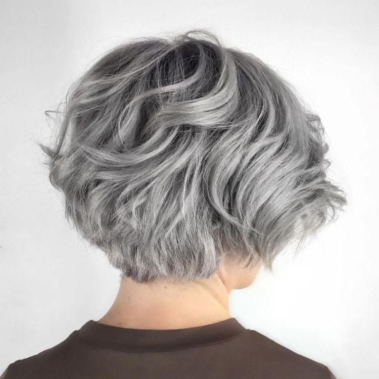 cheveux gris décontractés coiffure cheveux court