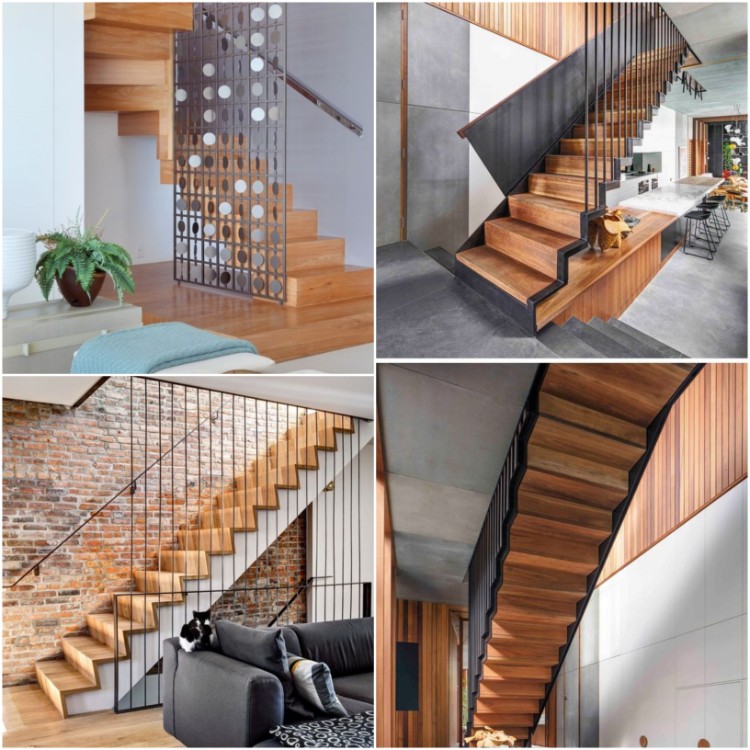 claustra escalier design bois idée aménagement salon