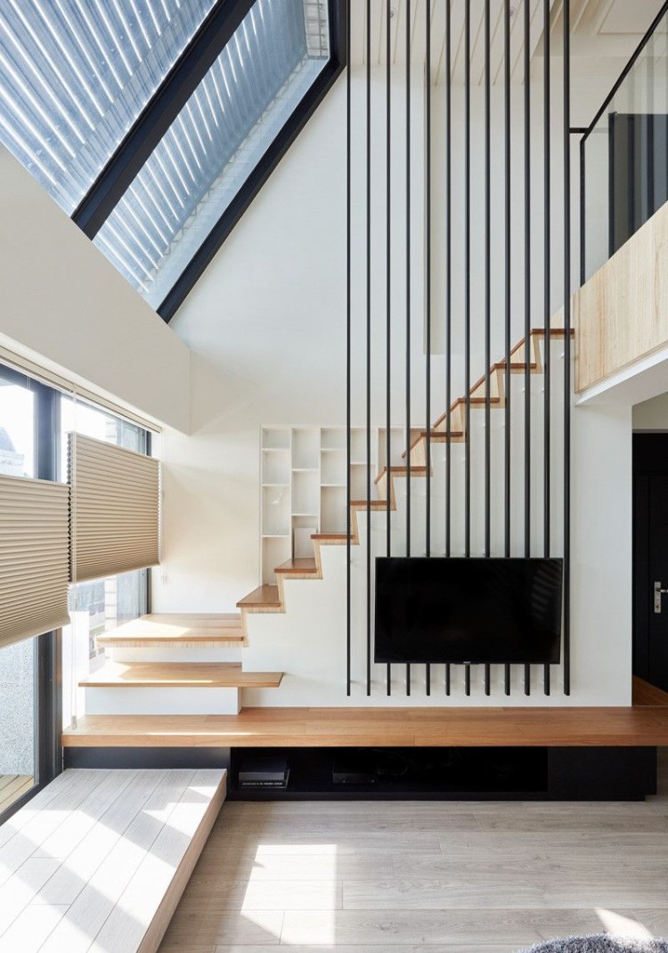claustra escalier en métal touche industrielle astuce sécurité design intérieur super moderne