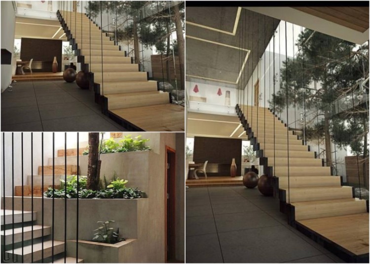 claustra escalier extérieur idée astucueuse aménagement espace intérieur ouvert maison design