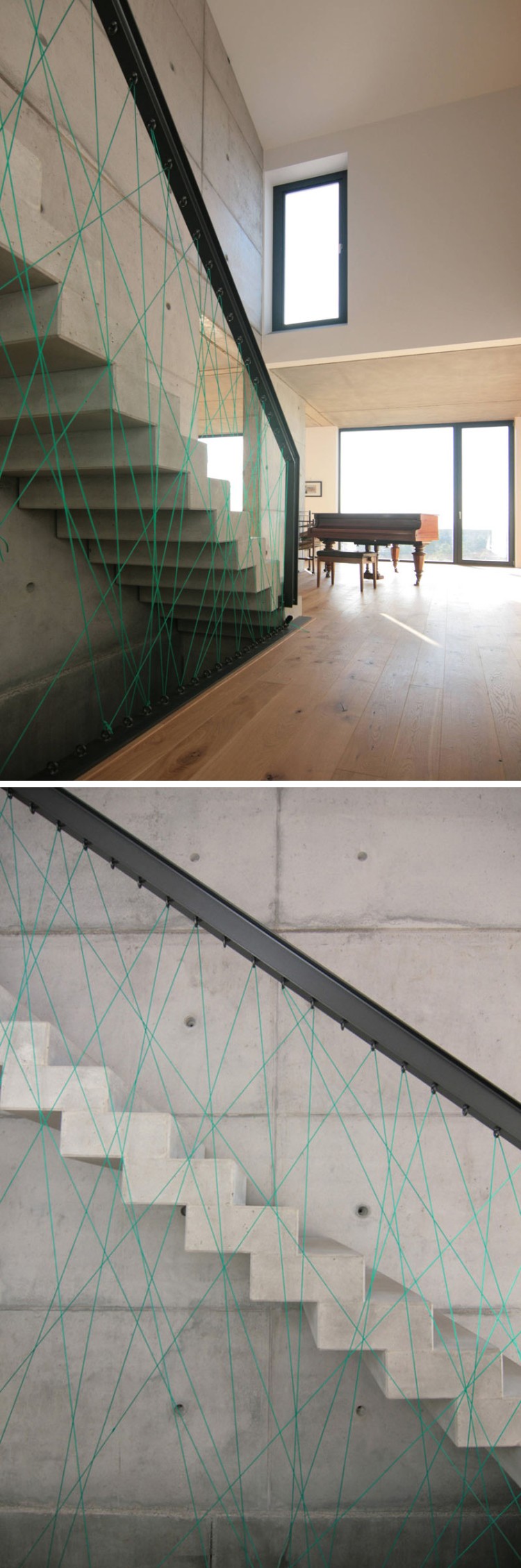claustra escalier garde corps cordes idée innovante aménagement intérieur