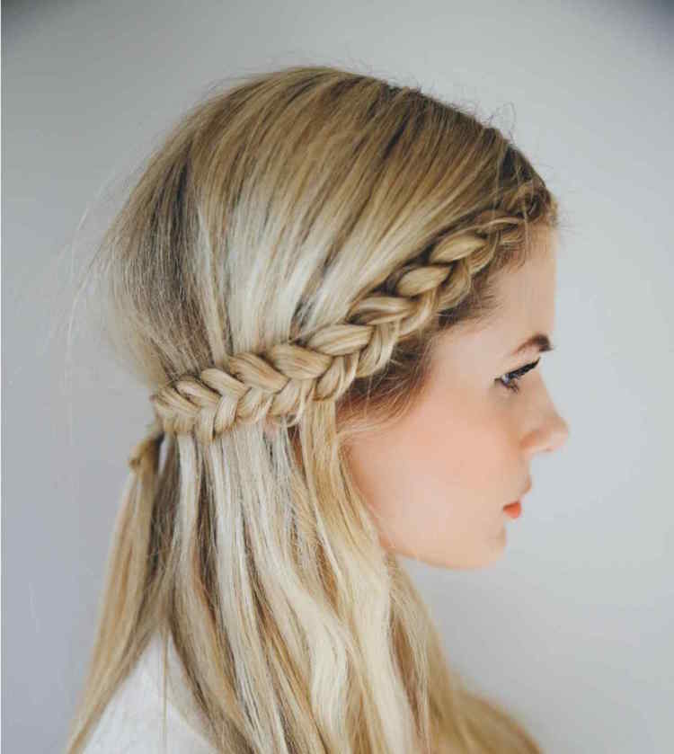 coiffure avec tresse francaise latérale