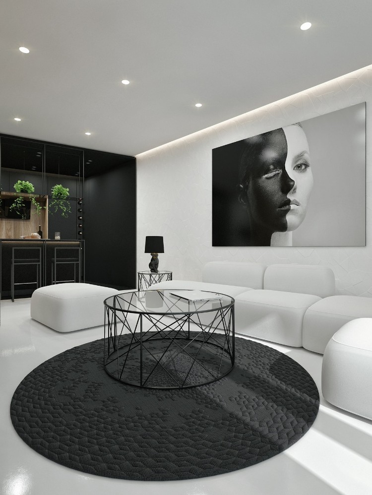 couleur tendance 2018 peinture pile tendances déco intérieur salon design noir et blanc