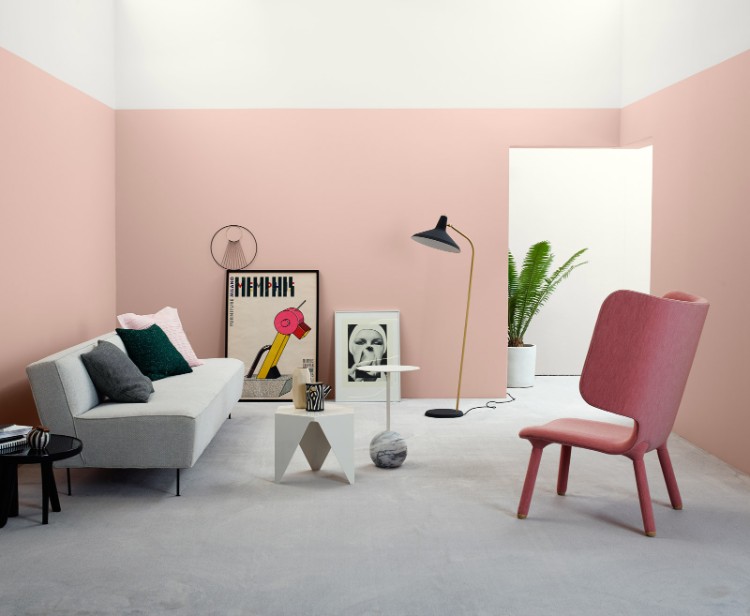 couleur tendance 2018 peinture rose pâle pink millennial salon déco artistique