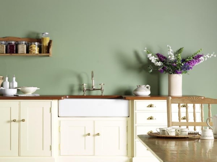 couleur tendance 2018 peinture verte sauge murs cuisine