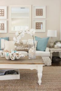 déco plage esprit bord mer salon blanc bleu pastel