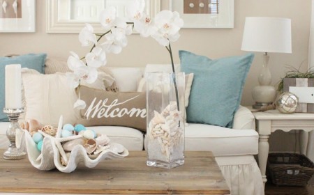 déco plage esprit bord mer salon blanc bleu pastel
