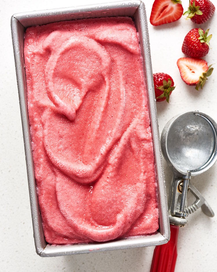 glace maison sorbet fraises fruit de la passion jus de mangue