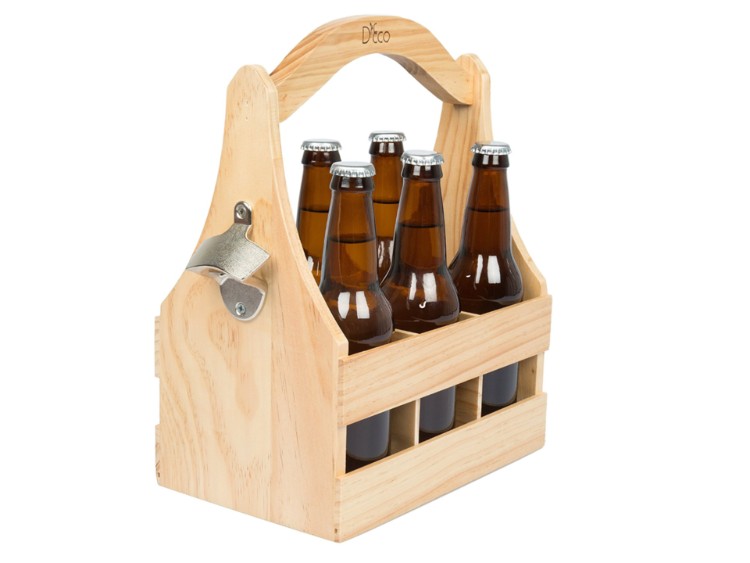 idée de cadeau original DIY amateur de bière coffret cadeau en bois personnalisé avec décapsuleur