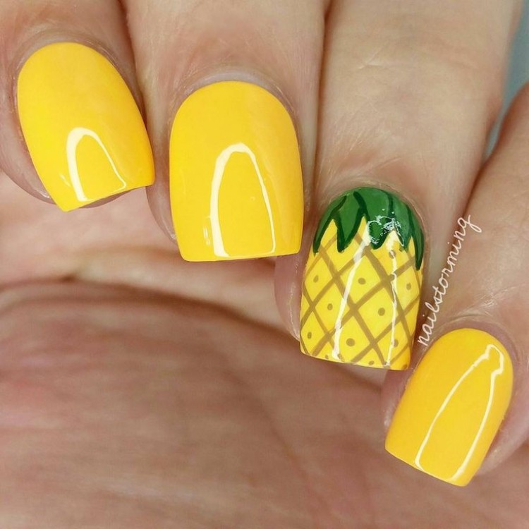 idées nail art déco ongles motifs ananas