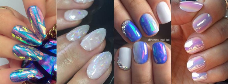 manucure tendance opal nails glass nails pierre opale déco ongles nail art chic