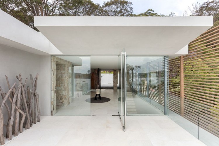 placage pierre de grès extérieur maison design australienne façade pierre naturelle