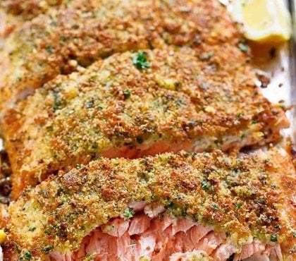 recette avec poisson saumon grillé four parmesan ail