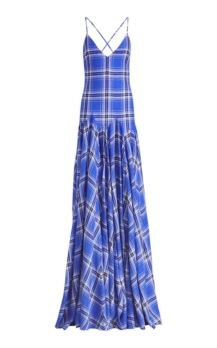robe été femme 2018 longue bretelles fines bleu foncé tendance carré