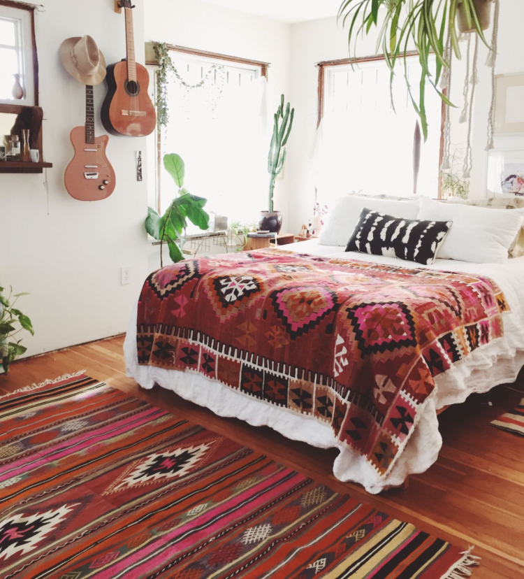 tapis ethnique chambre boho chic