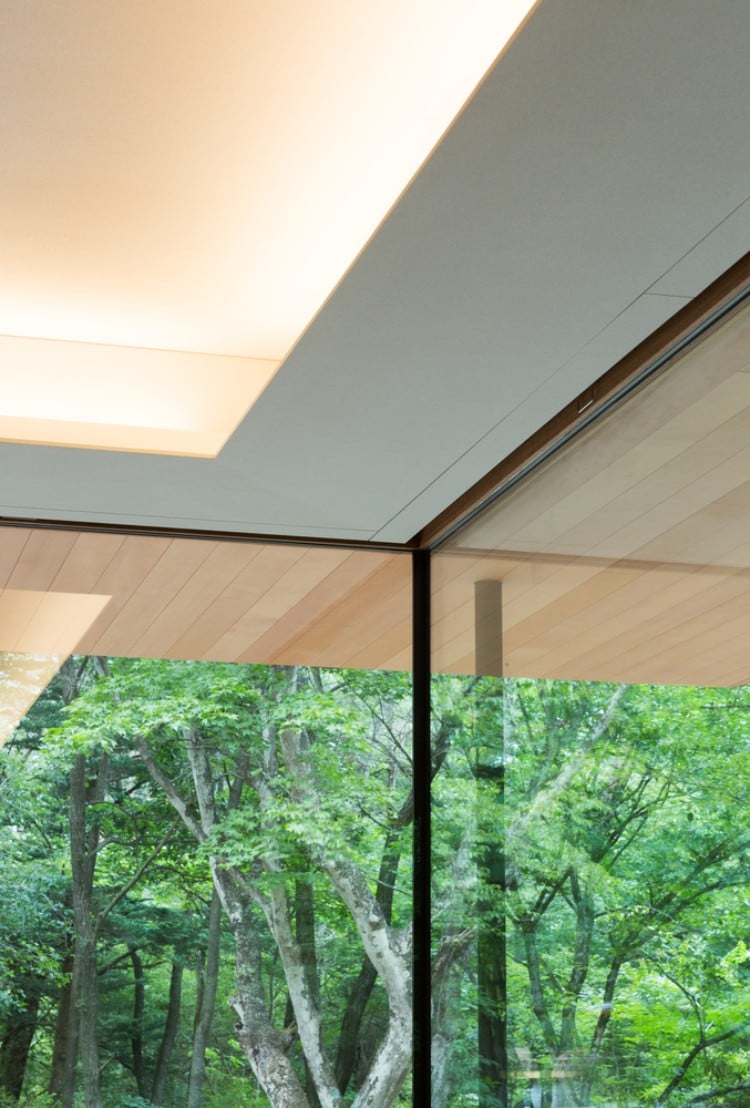 toit plat design vue intérieure maison architecte contemporaine éclairage indirect