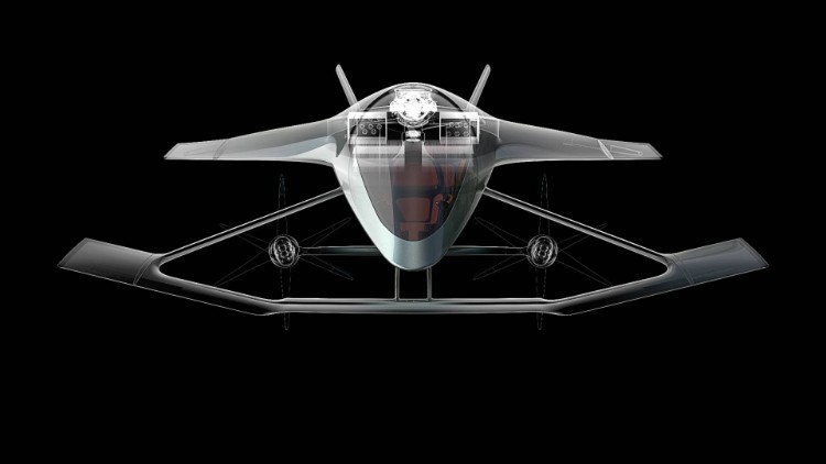 avion du futur Aston Martin Vision Concept 2018 projet novateur véhicule volant autonome ciel ouvert