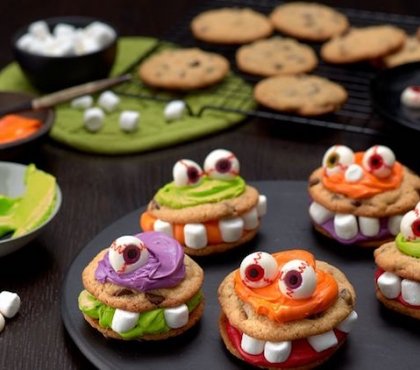 biscuits halloween droles monstres deco glacage colore guimauves