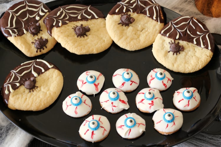 biscuits halloween yeux toiles araignees