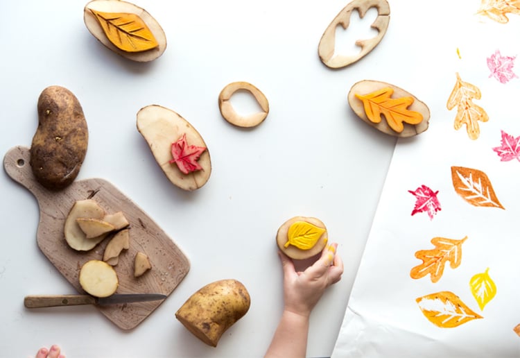 bricolage d'automne avec patate facile idées activités manuelles enfants