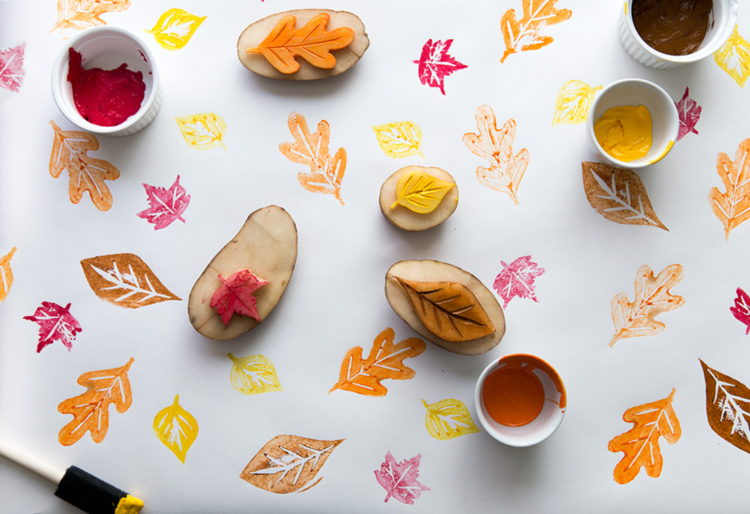 bricolage d'automne original pour enfants idées diy originales tampons patates