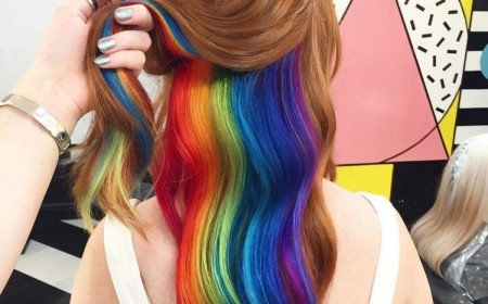 cheveux arc-en-ciel caché tendance Hidden Rainbow