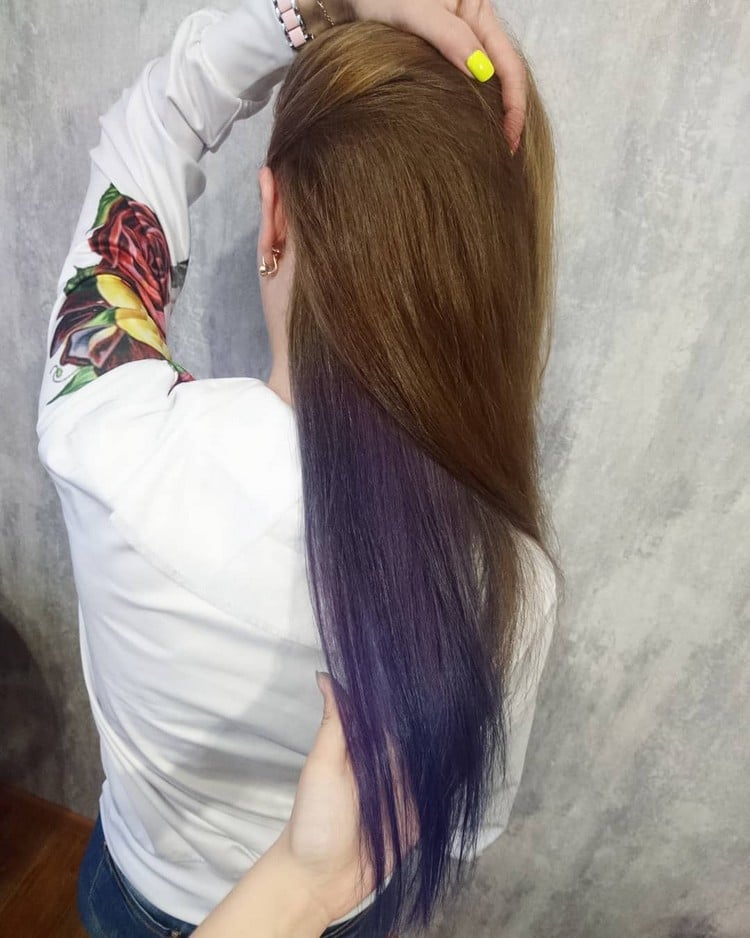cheveux arc-en-ciel caché violet magnifique
