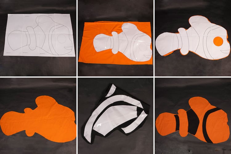 costume Nemo DIY gabarits imprimer feutrine orange noire