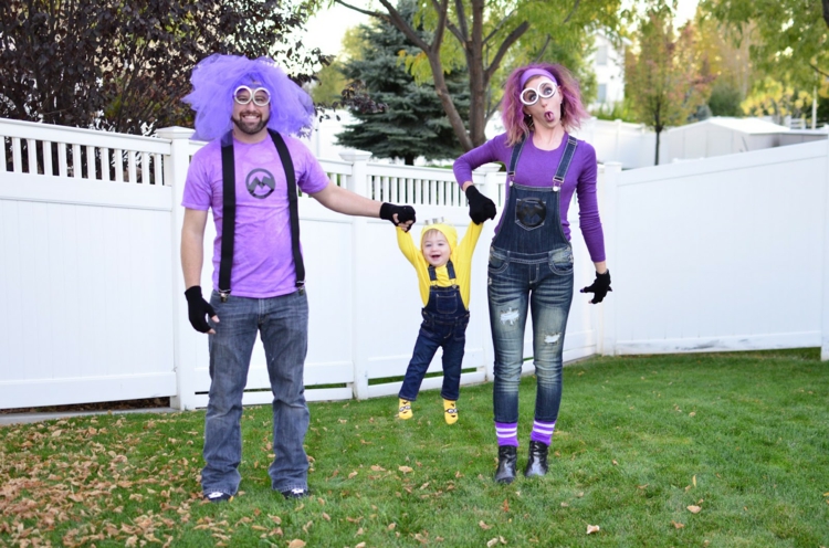 costume minion violet deguisement halloween famille