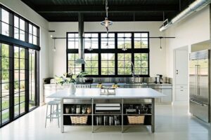 cuisine sans meuble haut super moderne suspension solution pratique de rangement
