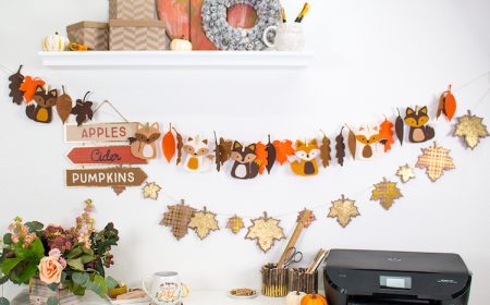 deco automne en feutrine a faire soi meme guirlande renards feuilles feutrine